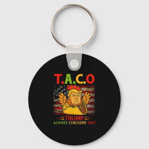 Funny Trump Taco Trump Always Chickens Out 4  Key Ring