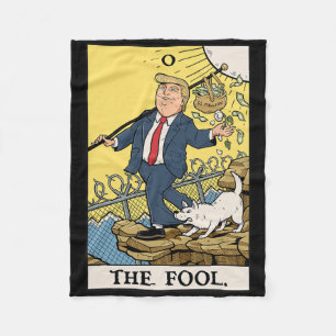 Funny Trump The Fool Tarot Card Shirt Funny Anti-t Fleece Blanket