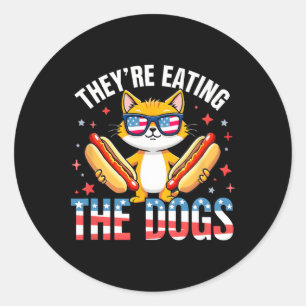 Funny Trump They Are Eating The Dogs The Cats The  Classic Round Sticker