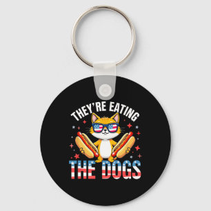 Funny Trump They Are Eating The Dogs The Cats The  Key Ring