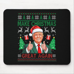 Funny Trump Ugly Xmas Sweater Make Christmas Great Mouse Mat