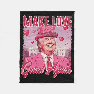 Funny Trump Valentine Heart Love For Women Men _1 Fleece Blanket