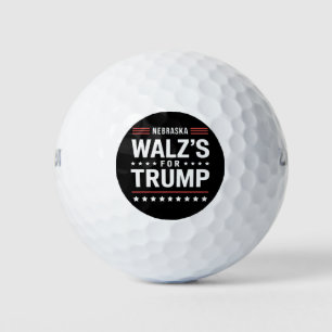 Funny Trump Vance Walz's For Trump Nebraska Golf Balls