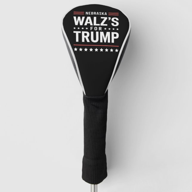 Funny Trump Vance Walz's For Trump Nebraska Golf Head Cover (Front)