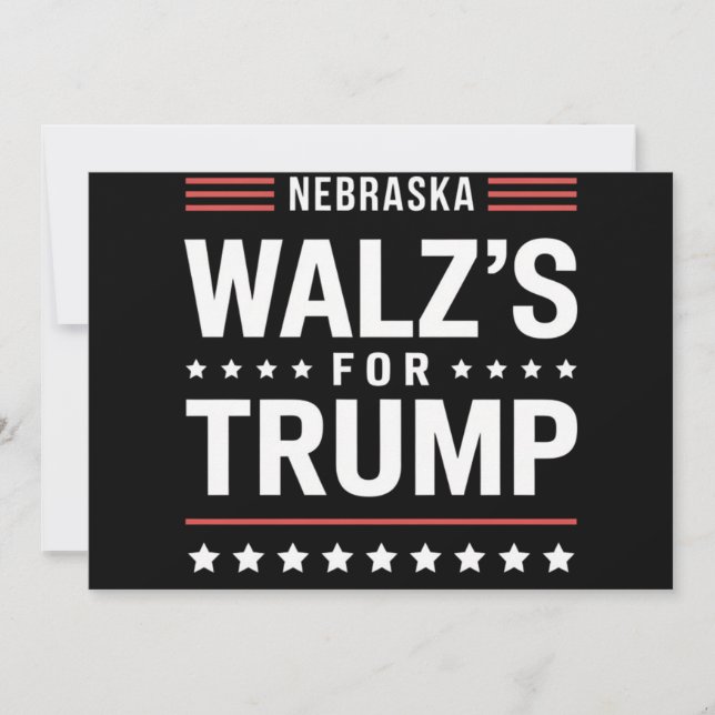 Funny Trump Vance Walz's For Trump Nebraska Invitation (Front)