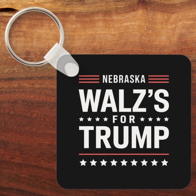 Funny Trump Vance Walz's For Trump Nebraska Key Ring (Front)