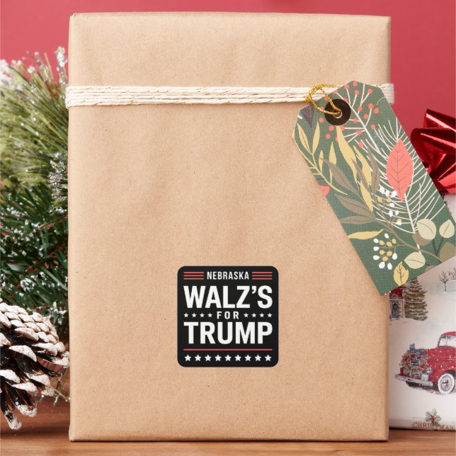 Funny Trump Vance Walz's For Trump Nebraska Square Sticker (Holiday)