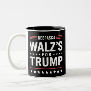 Funny Trump Vance Walz's For Trump Nebraska Two-Tone Coffee Mug
