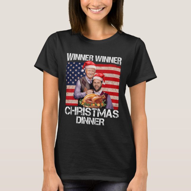 Funny Trump Vance Winner Winner Christmas Dinner S T-Shirt (Front)