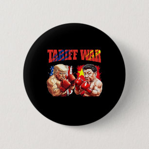 Funny Trump Vs Xi Jinping Boxing Boxing Match  6 Cm Round Badge