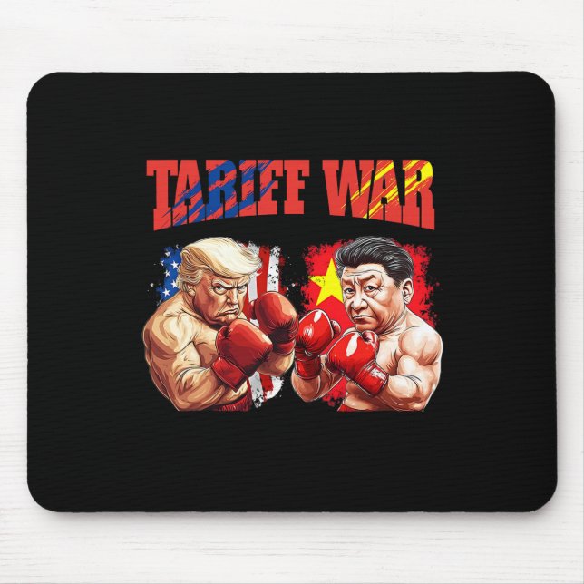 Funny Trump Vs Xi Jinping Boxing Boxing Match  Mouse Mat (Front)