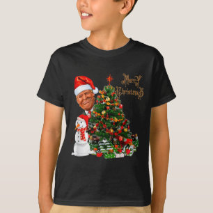 Funny Trump Wearing Santa Hat Merry Christmas Prem T-Shirt