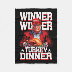 Funny Trump Winner Turkey Dinner Thanksgiving Dadd Fleece Blanket