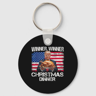 Funny Trump Winner Winner Christmas Dinner Santa A Key Ring