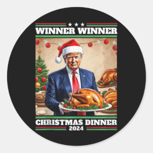 Funny Trump Winner Winner Christmas Dinner Tank To Classic Round Sticker