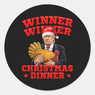 Funny Trump Winner Winner Christmas Dinner Turkey  Classic Round Sticker