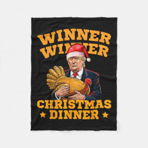 Funny Trump Winner Winner Christmas Dinner Turkey Fleece Blanket