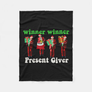 Funny Trump Winner Winner Christmas Giver Trump Da Fleece Blanket