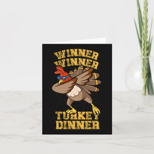 Funny Trump Winner Winner Turkey Dinner Dabbing Tu Card (Front)