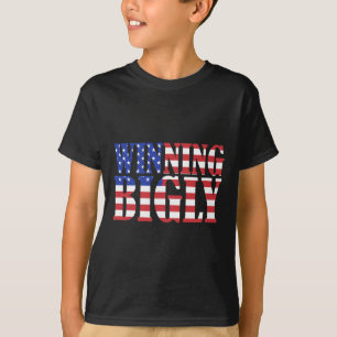 Funny Trump Winning Bigly American Flag Tee Gift