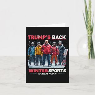 Funny Trump Winter Sports Snowboarding Team Vintag Card