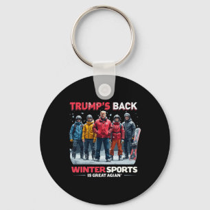 Funny Trump Winter Sports Snowboarding Team Vintag Key Ring