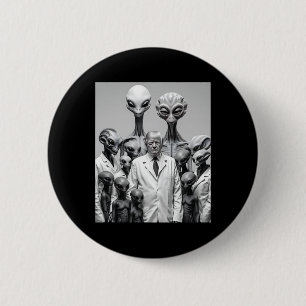 Funny Trump With Aliens Conspiracy Extraterrestria 6 Cm Round Badge