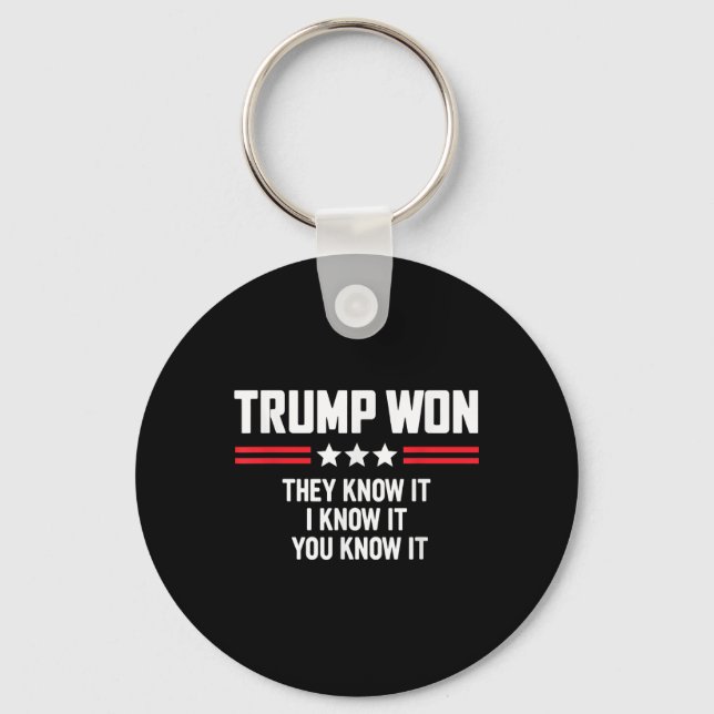 Funny Trump Won They Know It I Know It You Know Key Ring (Front)