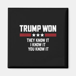Funny Trump Won They Know It I Know It You Know Magnet
