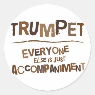 Funny Trumpet Gift Classic Round Sticker