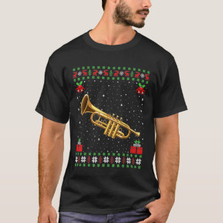 Funny Trumpet Music Lover Xmas Ugly Trumpet Christ T-Shirt