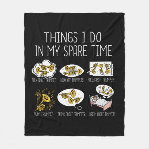 Funny Trumpet Player Gift Jazz Music Men Trumpet Fleece Blanket