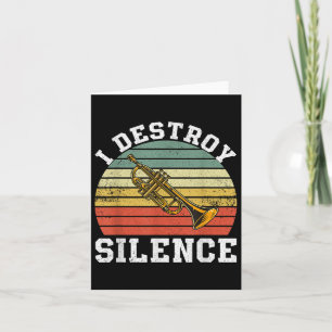 Funny Trumpet Player I Destroy Silence Vintage Ban Card