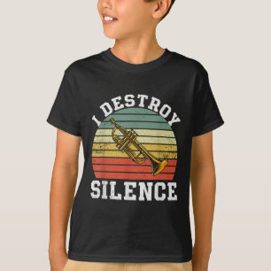 Funny Trumpet Player I Destroy Silence Vintage Ban T-Shirt