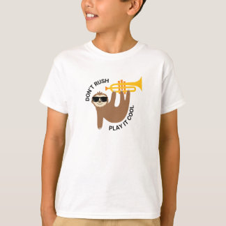 Funny Trumpet sloth T-Shirt for kids