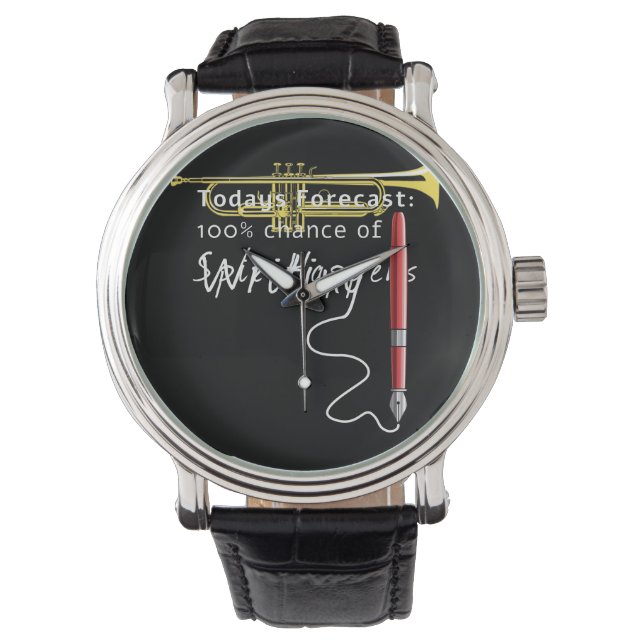 Funny Trumpet Spit Happens Band Player Watch (Front)