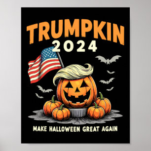 Funny Trumpkin 2024 Trump Make Halloween Great Aga Poster