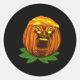 Funny Trumpkin Donald Trump Pumpkin Halloween Cost Classic Round Sticker