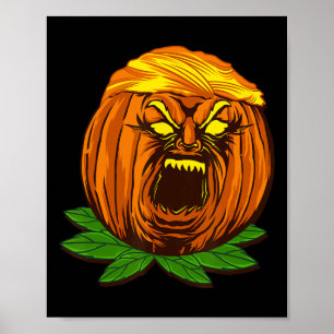 Funny Trumpkin Donald Trump Pumpkin Halloween Cost Poster