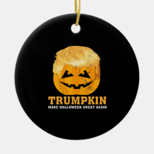 Funny Trumpkin Make Halloween Great Again Ceramic Tree Decoration