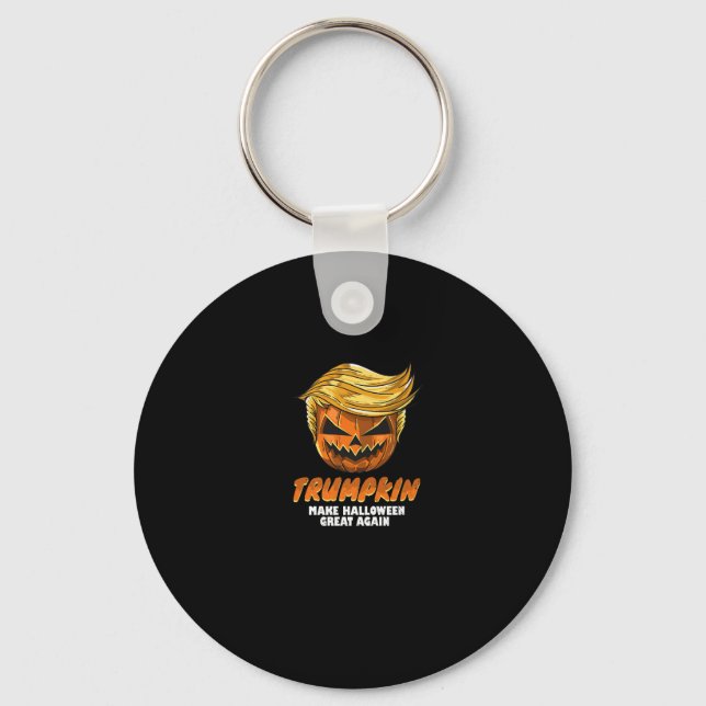 Funny Trumpkin  Make Halloween Great Again Easy Co Key Ring (Front)