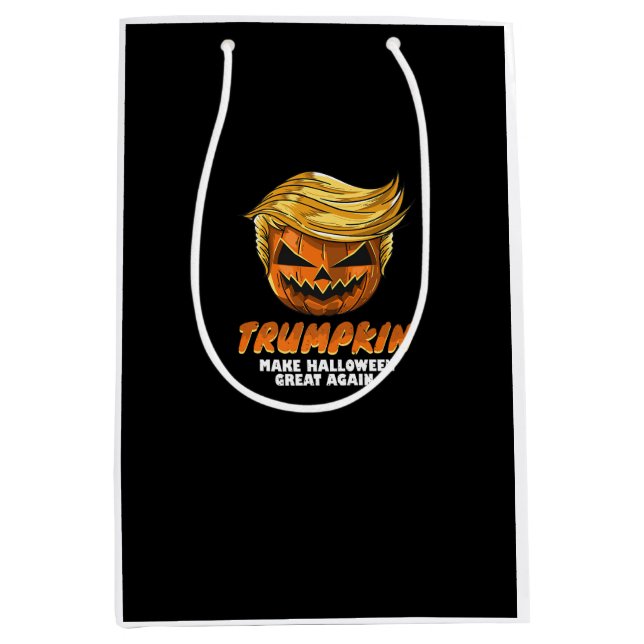Funny Trumpkin  Make Halloween Great Again Easy Co Medium Gift Bag (Front)