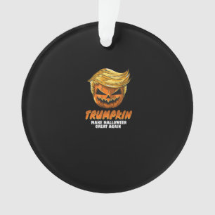 Funny Trumpkin Make Halloween Great Again Easy Co Ornament