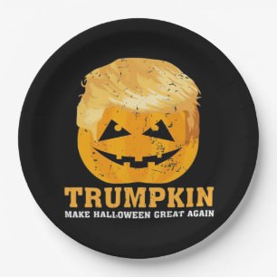 Funny Trumpkin Make Halloween Great Again Paper Plate
