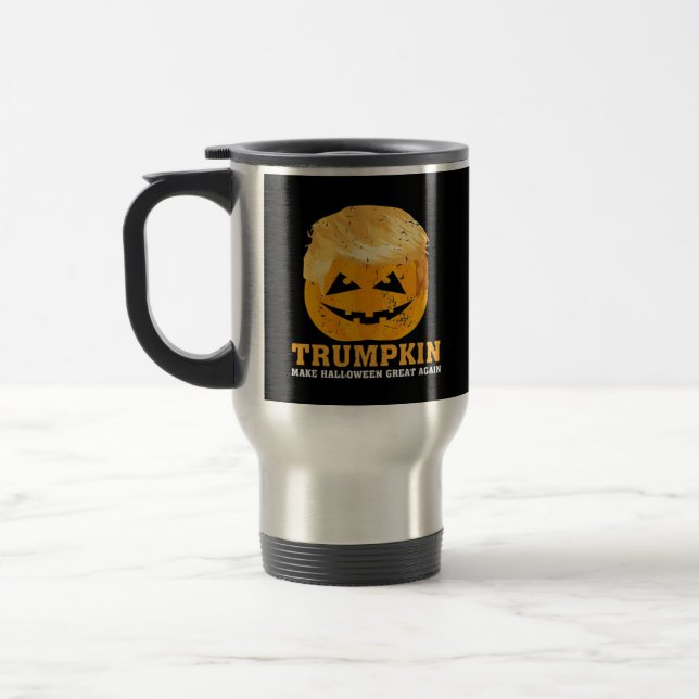Funny Trumpkin Make Halloween Great Again Travel Mug (Left)