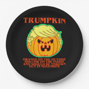 Funny Trumpkin Paper Plate