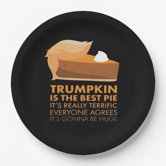 Funny Trumpkin Pie Paper Plate (Front)