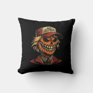 Funny Trumpkin Pumpkin Skeleton Make Halloween Gre Cushion