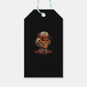 Funny Trumpkin Pumpkin Skeleton Make Halloween Gre Gift Tags