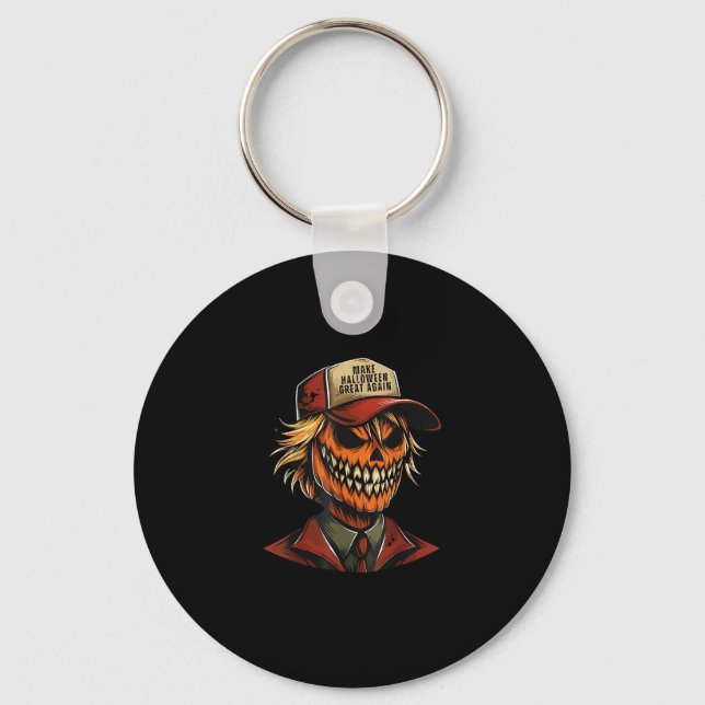Funny Trumpkin Pumpkin Skeleton Make Halloween Gre Key Ring (Front)